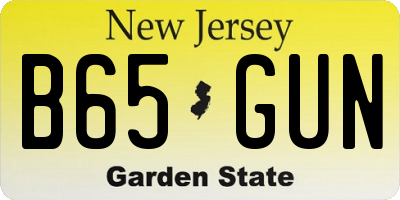 NJ license plate B65GUN