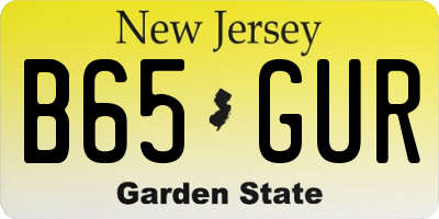 NJ license plate B65GUR