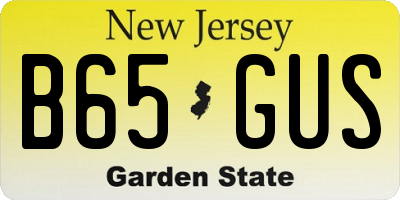 NJ license plate B65GUS