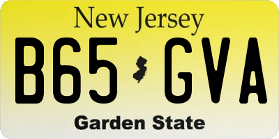 NJ license plate B65GVA