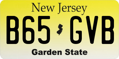 NJ license plate B65GVB