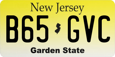 NJ license plate B65GVC