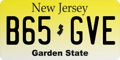 NJ license plate B65GVE