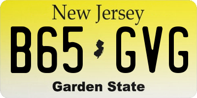NJ license plate B65GVG