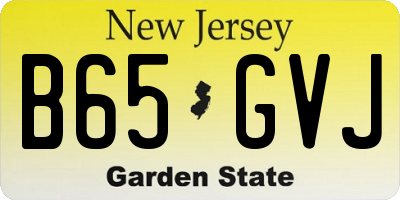 NJ license plate B65GVJ