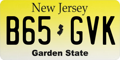 NJ license plate B65GVK
