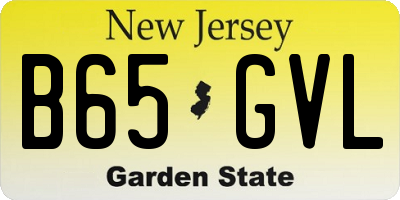 NJ license plate B65GVL