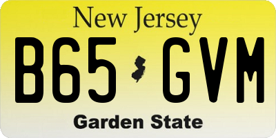 NJ license plate B65GVM