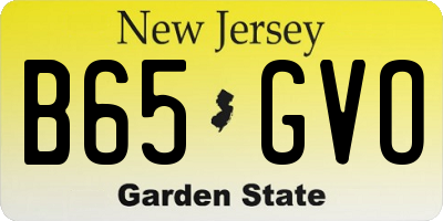 NJ license plate B65GVO