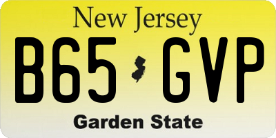 NJ license plate B65GVP