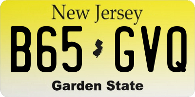 NJ license plate B65GVQ