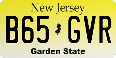 NJ license plate B65GVR