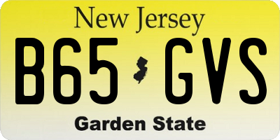 NJ license plate B65GVS