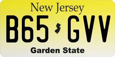 NJ license plate B65GVV