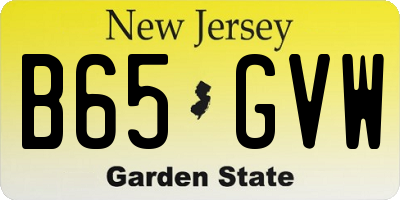 NJ license plate B65GVW