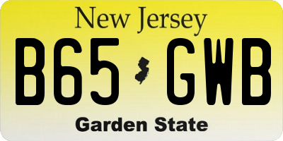 NJ license plate B65GWB