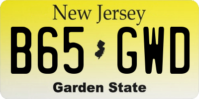 NJ license plate B65GWD