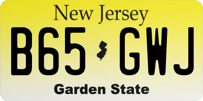 NJ license plate B65GWJ