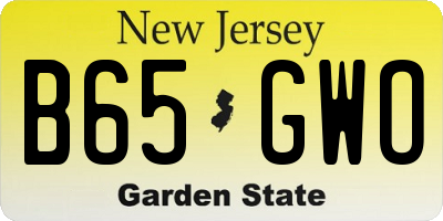 NJ license plate B65GWO