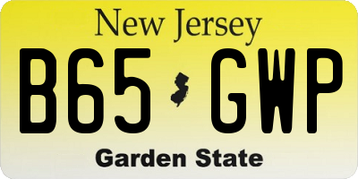 NJ license plate B65GWP