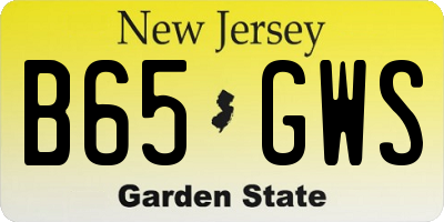 NJ license plate B65GWS