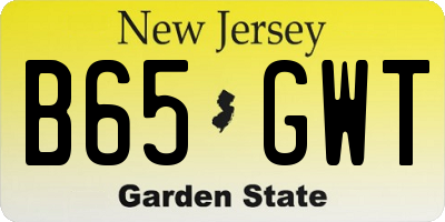 NJ license plate B65GWT