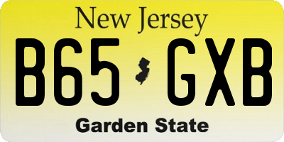 NJ license plate B65GXB