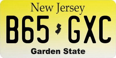 NJ license plate B65GXC
