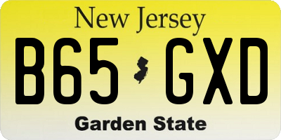 NJ license plate B65GXD