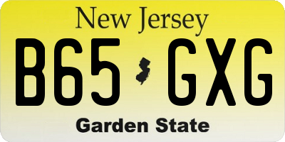 NJ license plate B65GXG