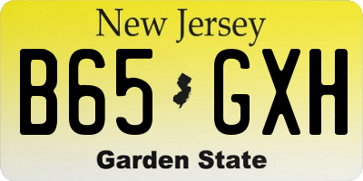 NJ license plate B65GXH