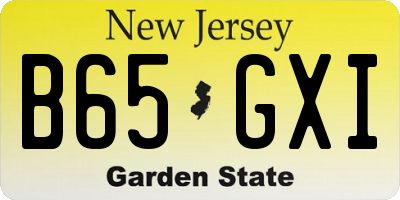 NJ license plate B65GXI