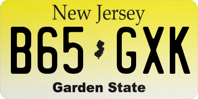 NJ license plate B65GXK