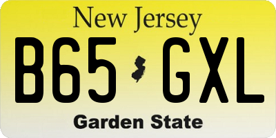 NJ license plate B65GXL