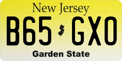NJ license plate B65GXO