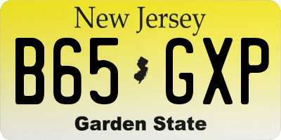 NJ license plate B65GXP