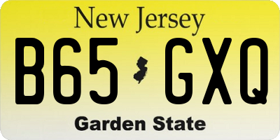 NJ license plate B65GXQ