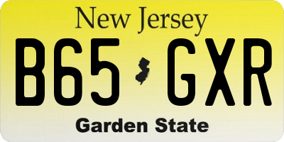 NJ license plate B65GXR