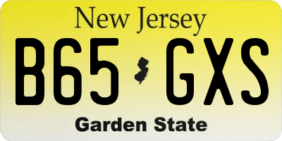 NJ license plate B65GXS