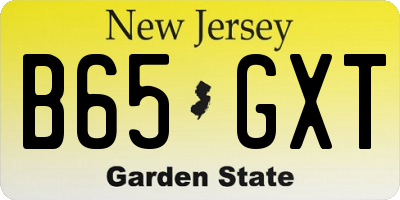 NJ license plate B65GXT