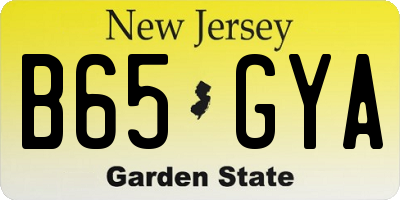 NJ license plate B65GYA