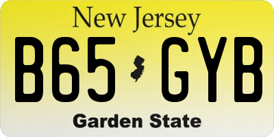 NJ license plate B65GYB