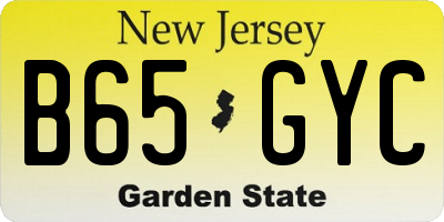 NJ license plate B65GYC