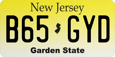 NJ license plate B65GYD
