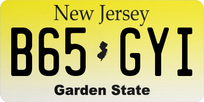 NJ license plate B65GYI
