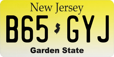 NJ license plate B65GYJ