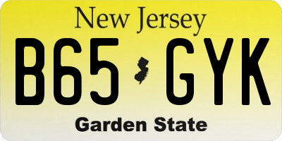 NJ license plate B65GYK