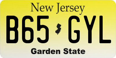 NJ license plate B65GYL