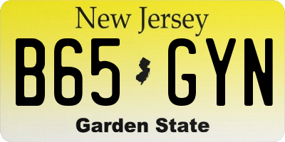 NJ license plate B65GYN