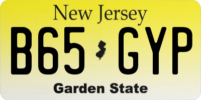 NJ license plate B65GYP